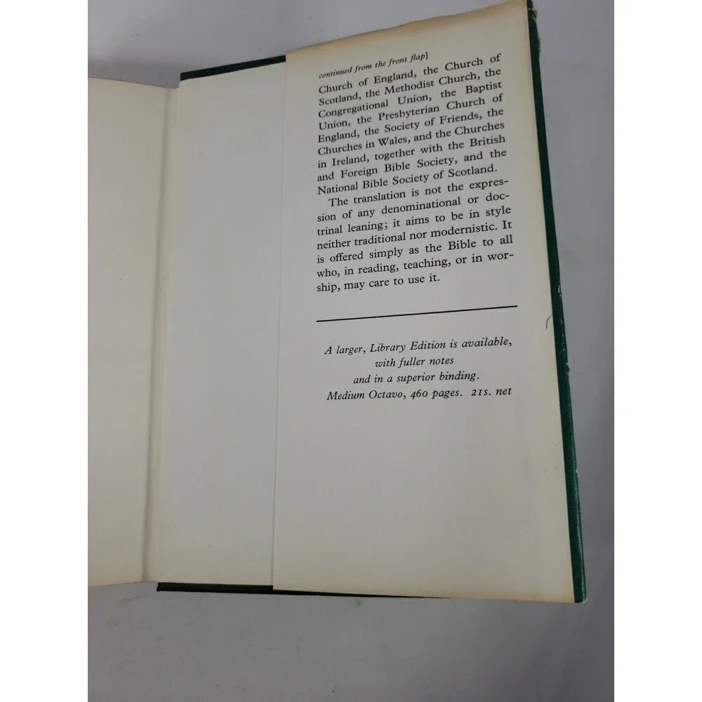 The New English Bible New Testament 1961 Popular Edition Hard Cover Dust Jacket